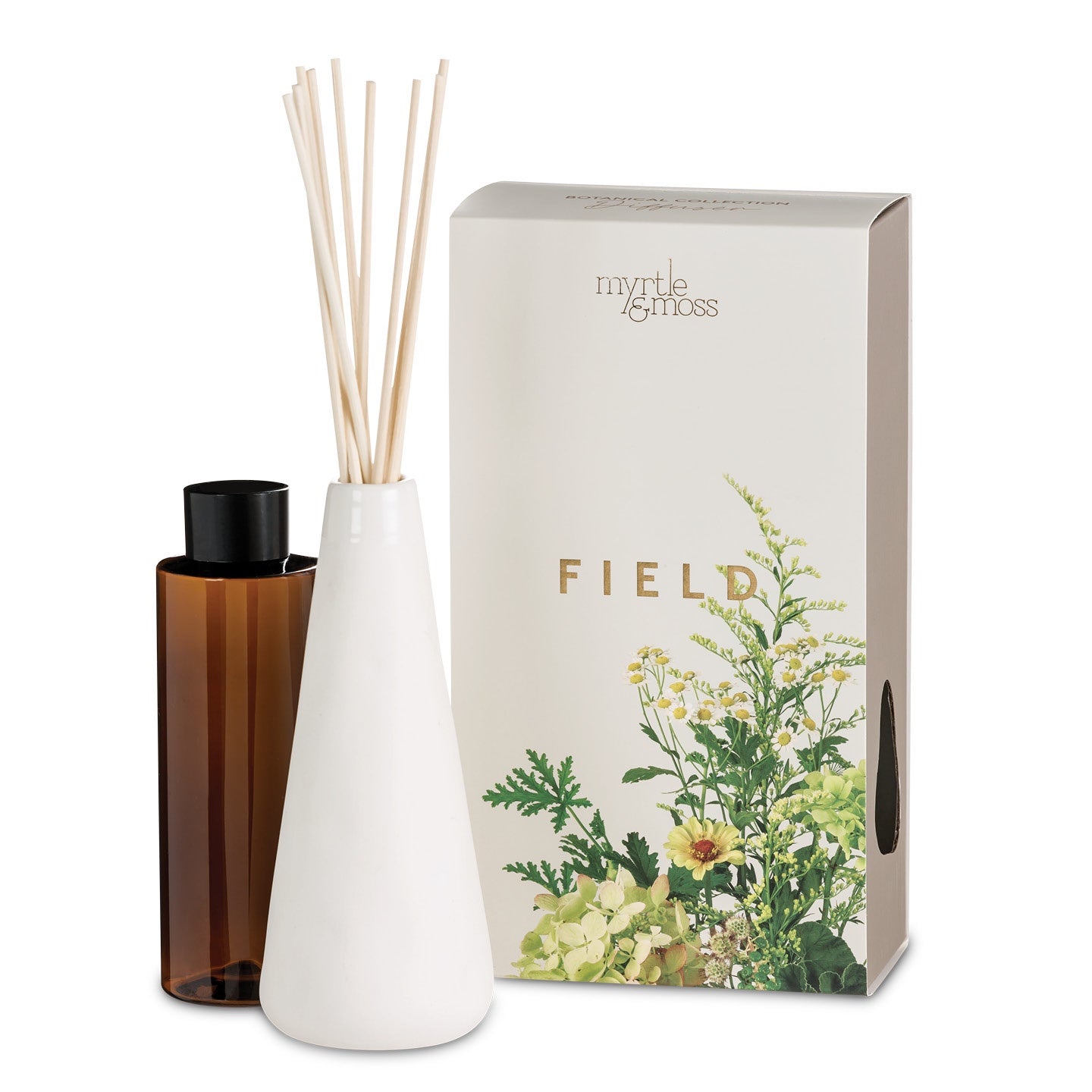 Myrtle & Moss Botanical Diffuser - Field White 185ml