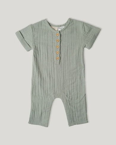 Muslin Frankie Romper Matcha 3-6m