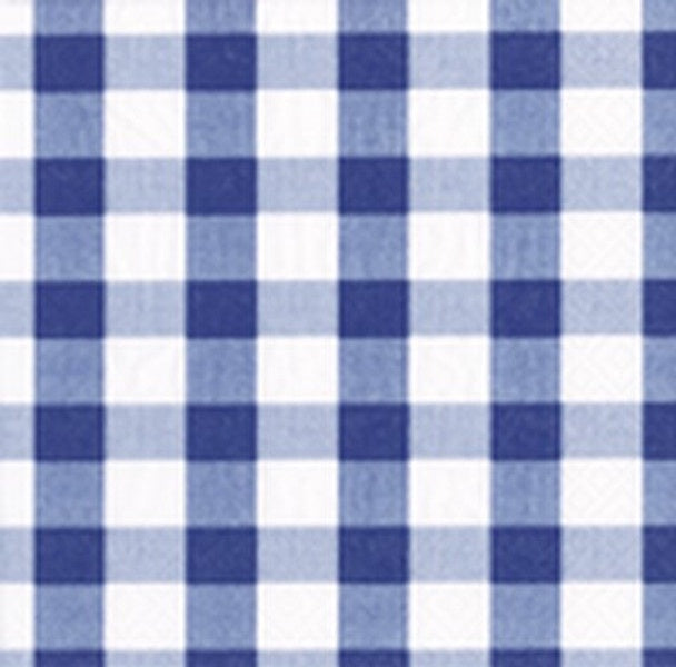 Caspari  Cocktail Napkin Gingham Blue