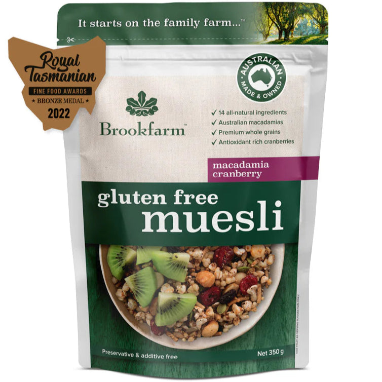 Brookfarm Macadamia Cranberry Gluten Free Muesli 350g