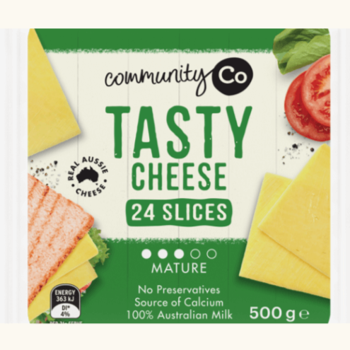 Community Co Tasty Cheese Slices 24Pk 500g