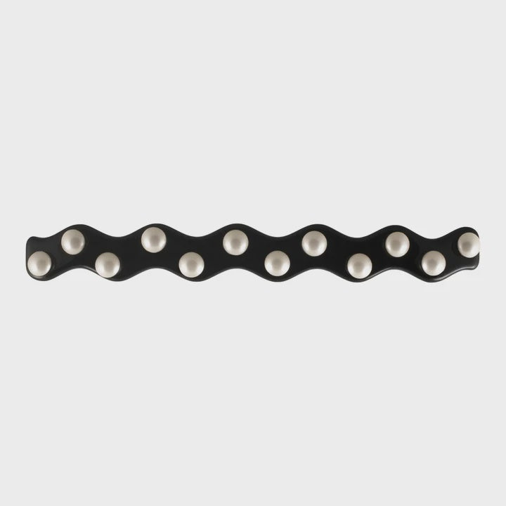 Zig Zag Pearl Black Hair Clip