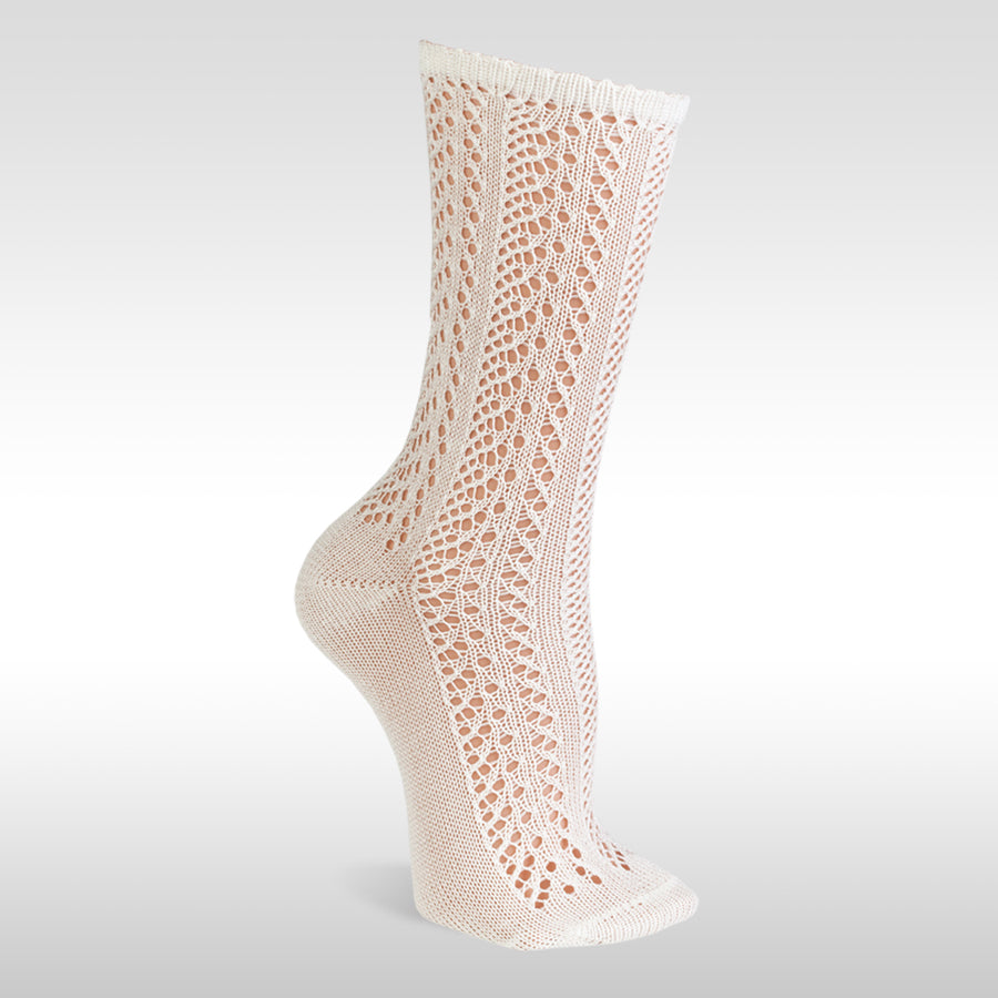 JC 31950 Openwork Knee High Sock Dune