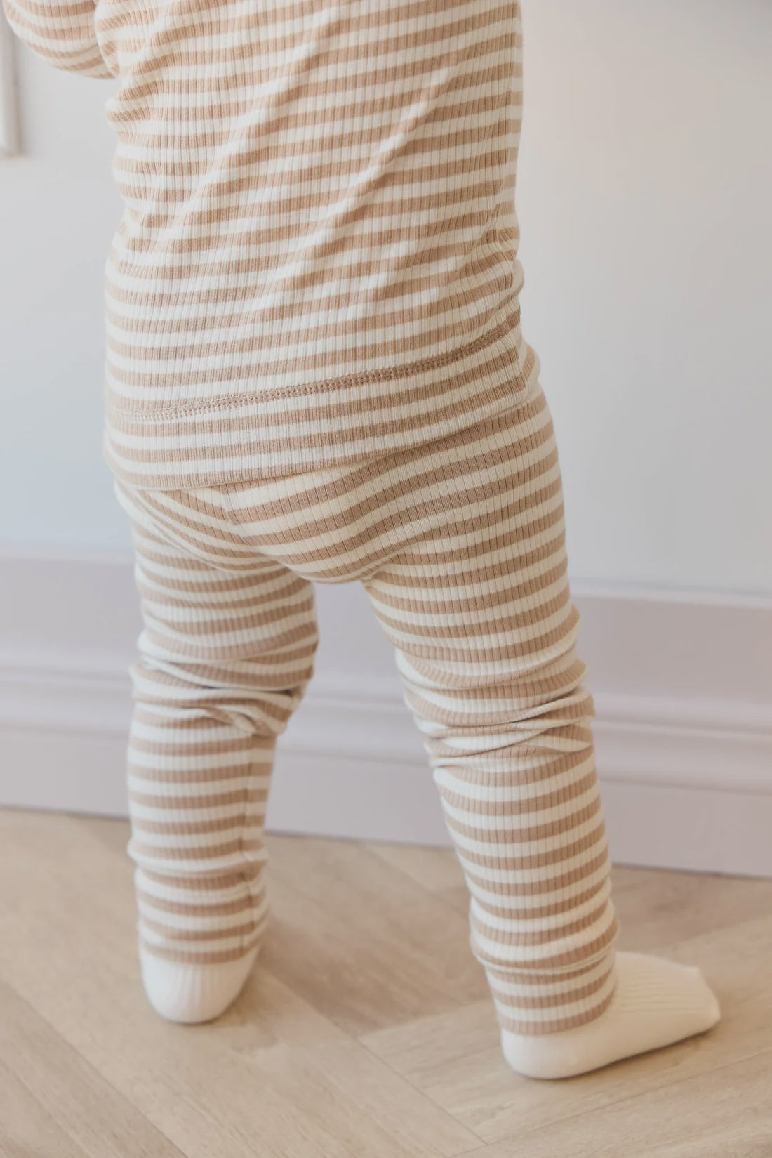 JK Organic Cotton Modal Legging - Narrow Stripe Baker/Cloud 1yr