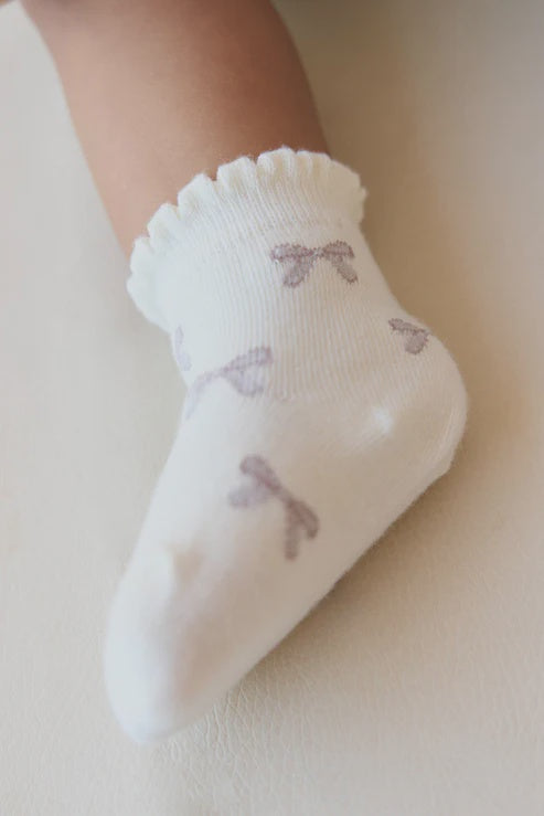 JK Mirabel Sock - Ballet Bow Egret 3-12