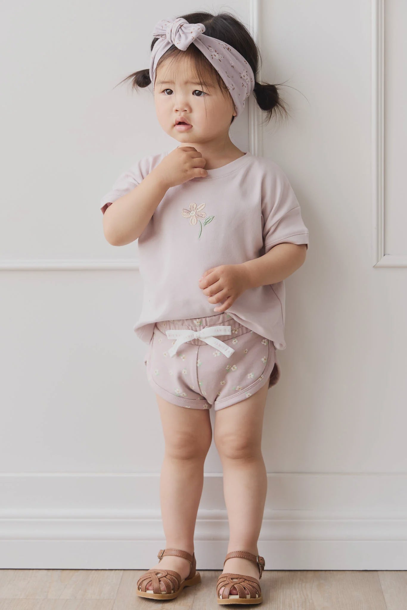 JK Organic Cotton Ivy Shortie - Simple Flowers Lilac 2YR