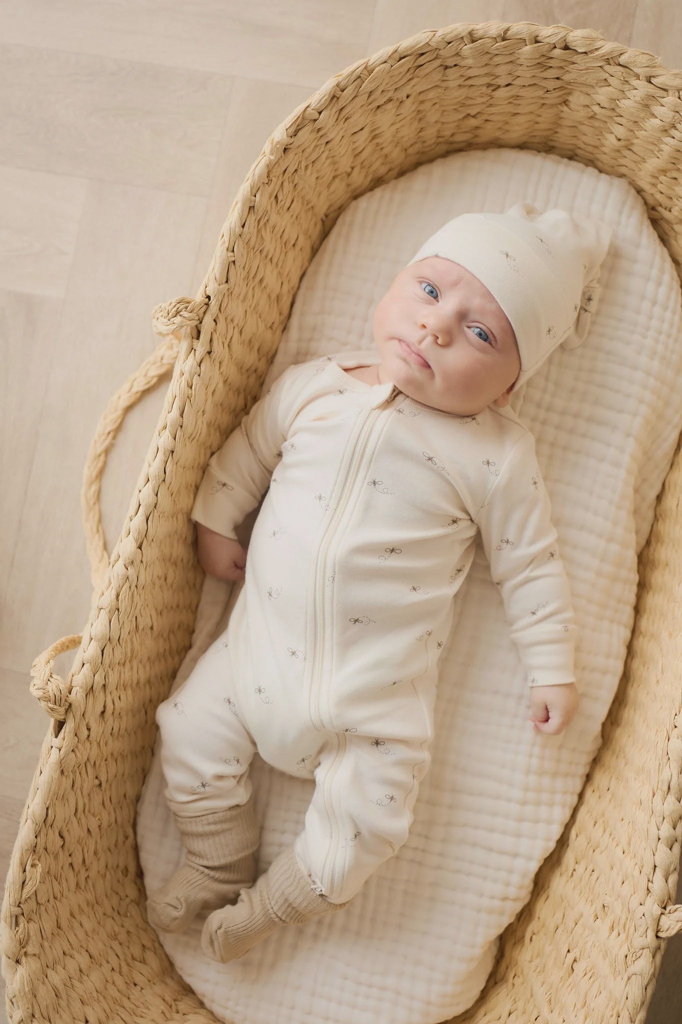 JK Organic Cotton Reese Zip Onepiece - Bumblebees 3-6M