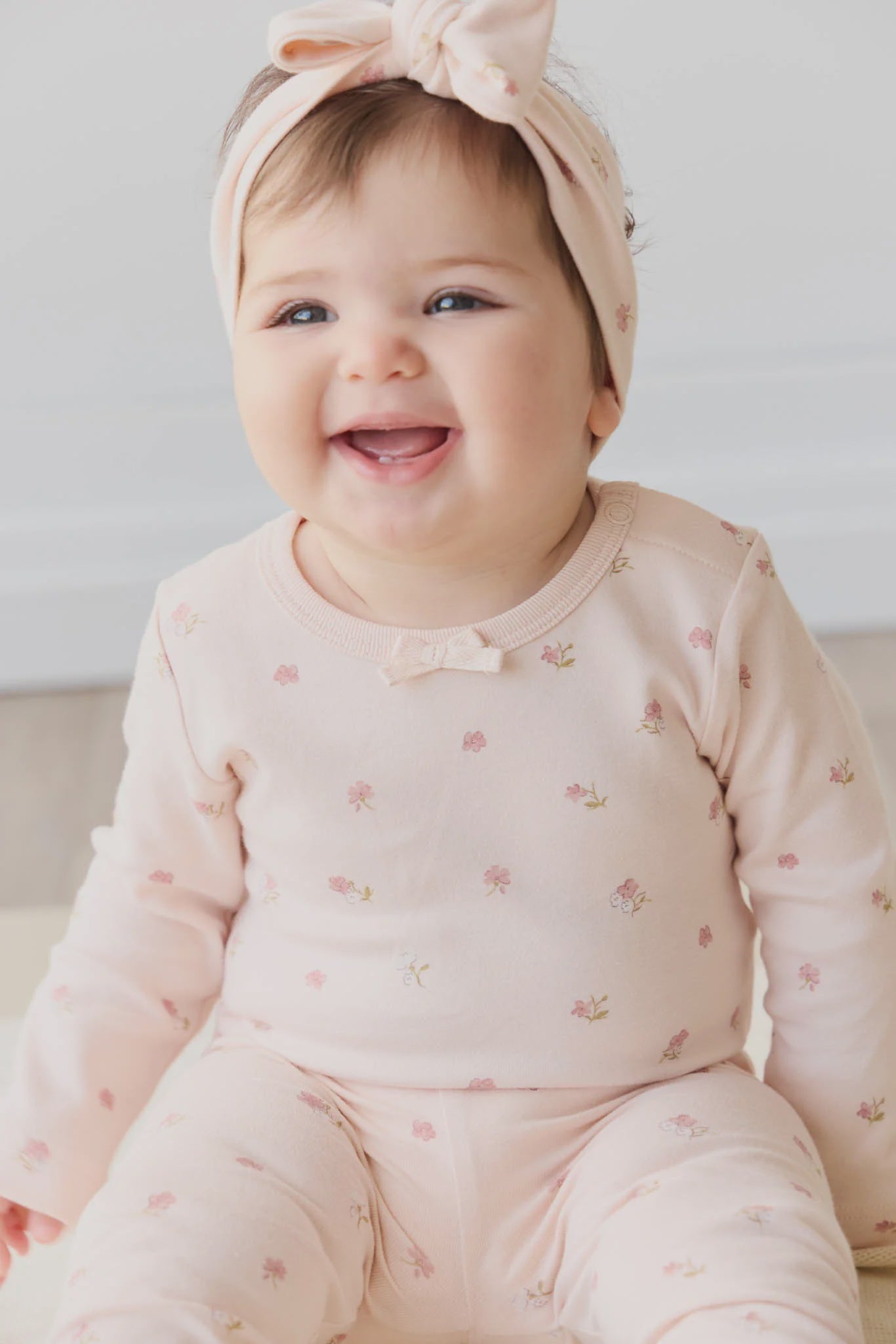 JK Organic Cotton Long Sleeve Bodysuit - Meredith Morganite 3-6M