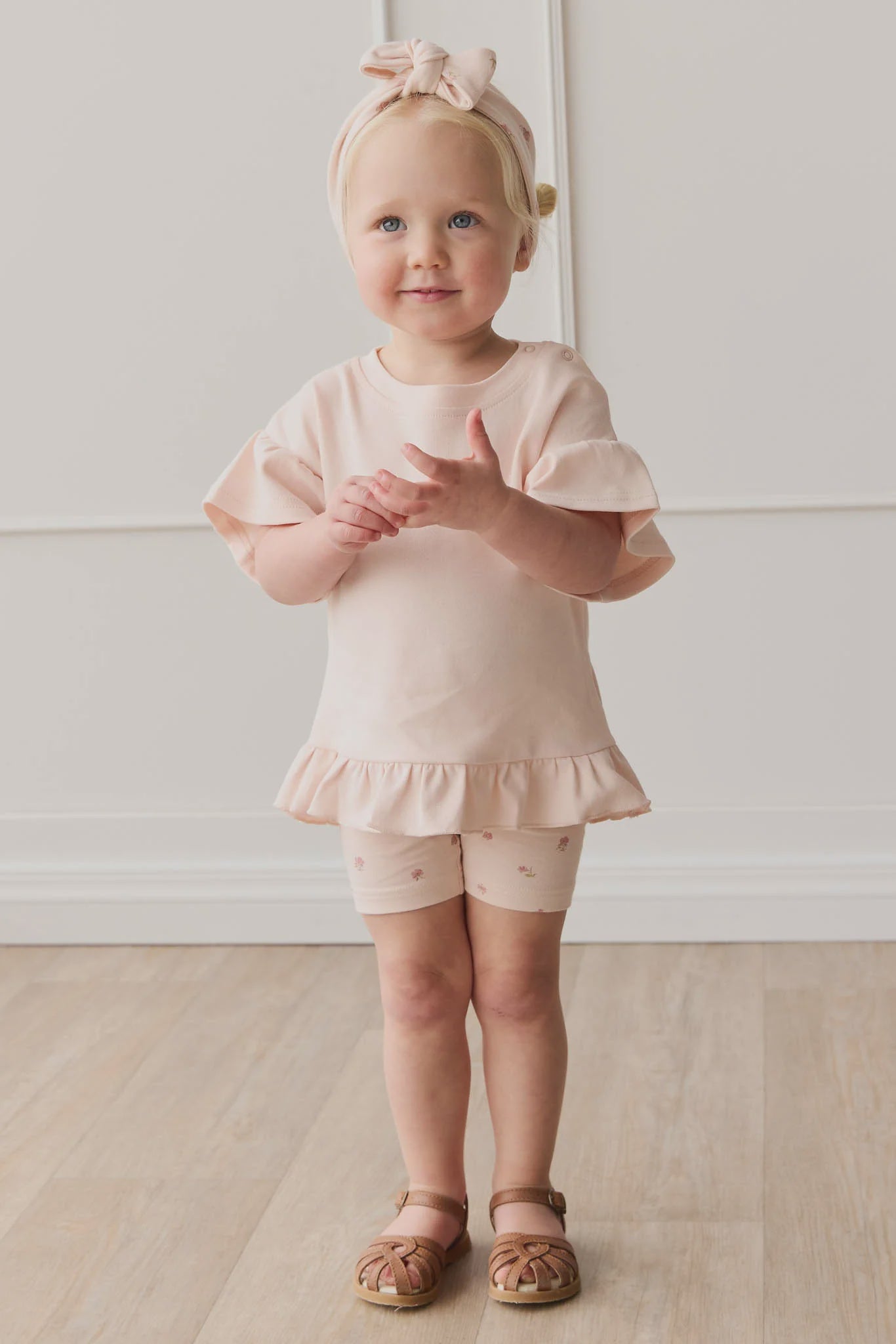 JK Pima Cotton Courtney Ruffle Top - Dainty Pink 1YR