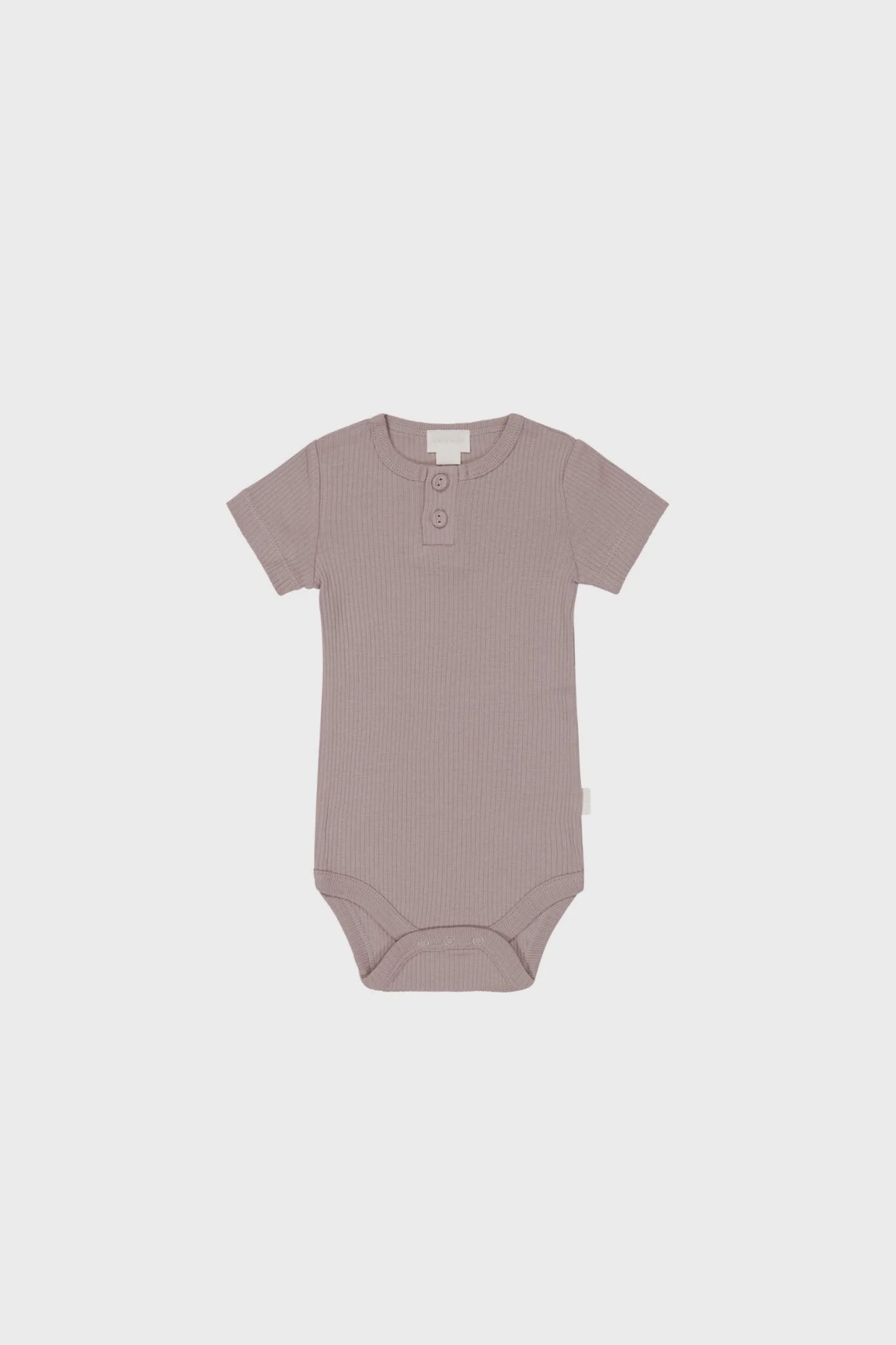 JK Organic Cotton Modal Darcy Rib Tee Bodysuit - Mauve Shadow 1YR