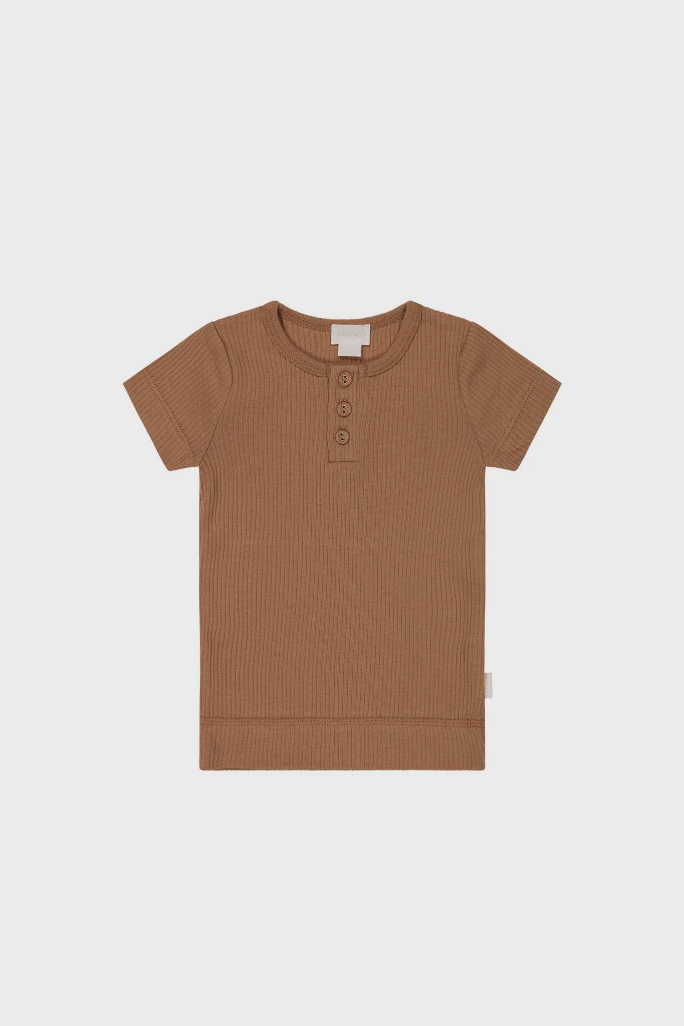 JK Organic Cotton Modal Henley Tee - Baker 5YR