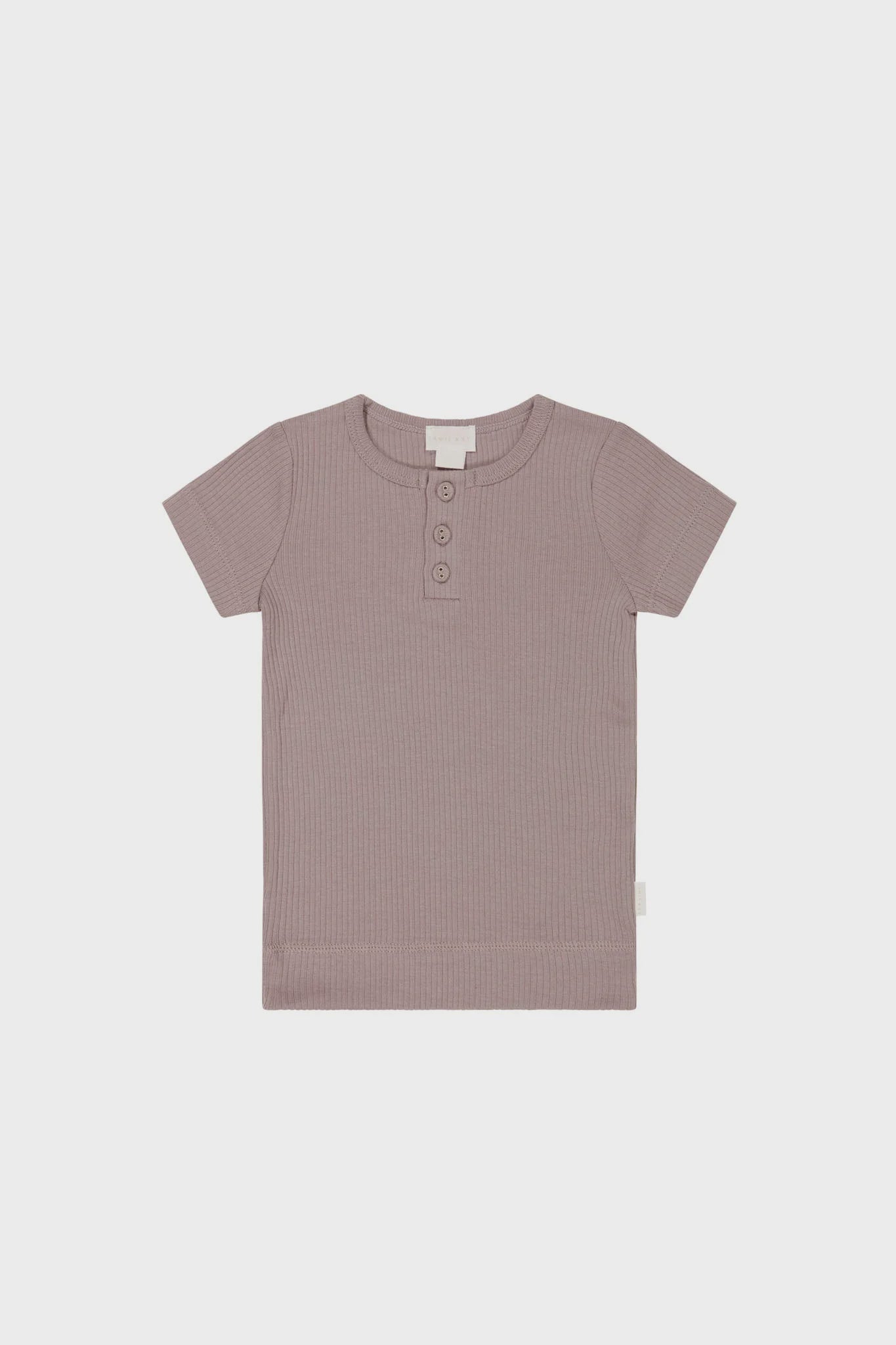 JK Organic Cotton Modal Henley Tee - Mauve Shadow 4YR