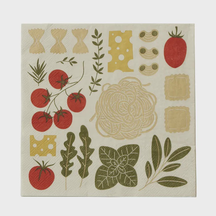 Deli 20pk 3 Ply 33cm Napkin Red/Olive