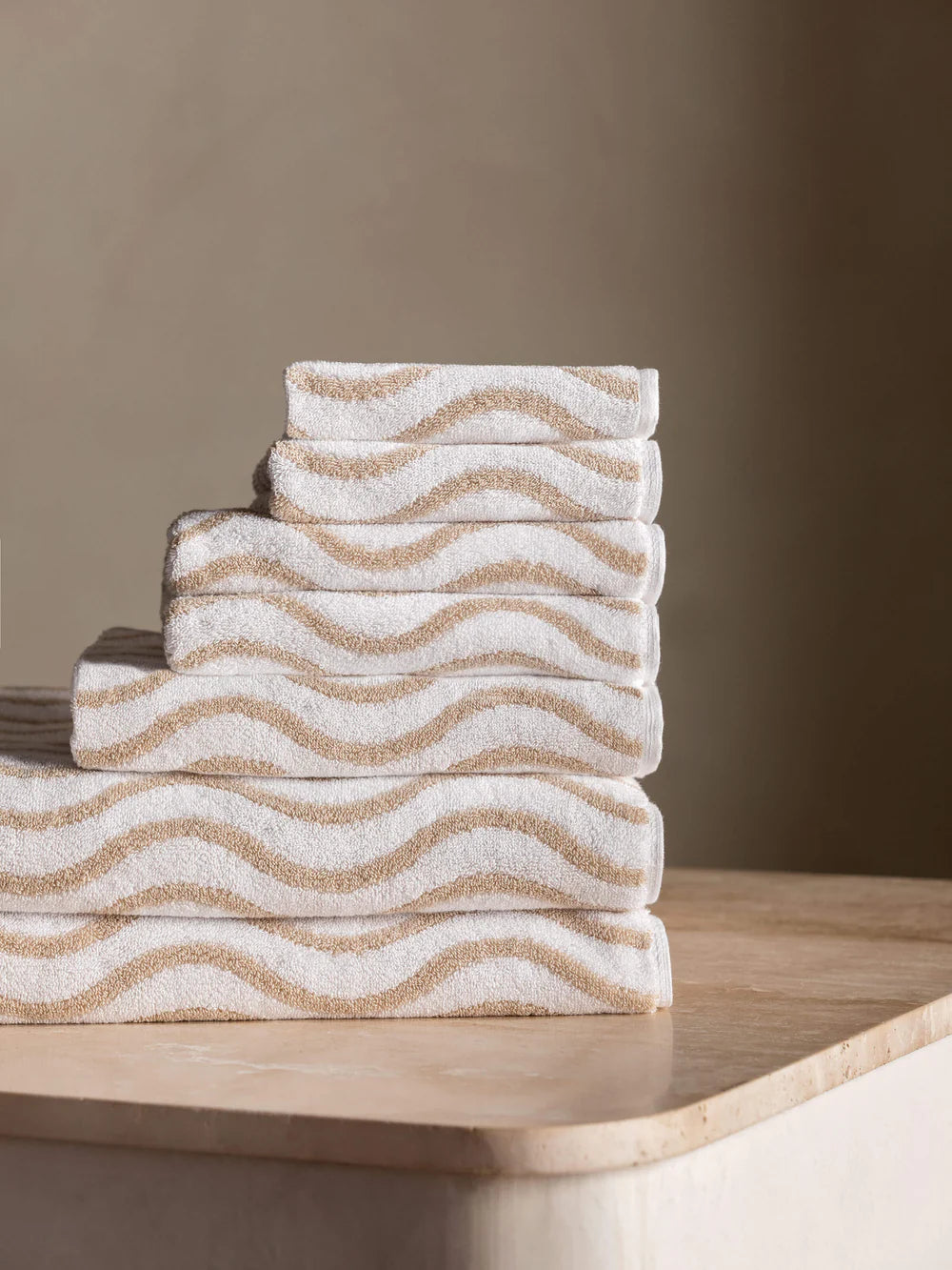 Wave Natural Towel & Face Washer Set