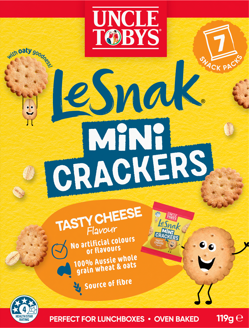 Uncle Toby's Le Snak Mini Crackers Tasty Cheese 7pk