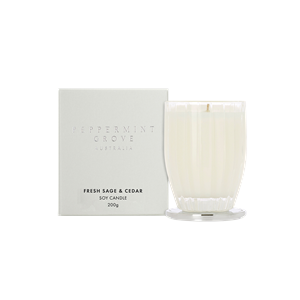 Peppermint Grove Candle 200g- Fresh Sage & Cedar