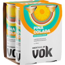 Mocktails by Vok Non-alcoholic Drink Pina Colada 4x250mL