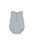 Nature Baby Cedar Suit Linen Blue Stripe 6-12