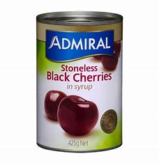 Admiral Stoneless Black Cherries 425g