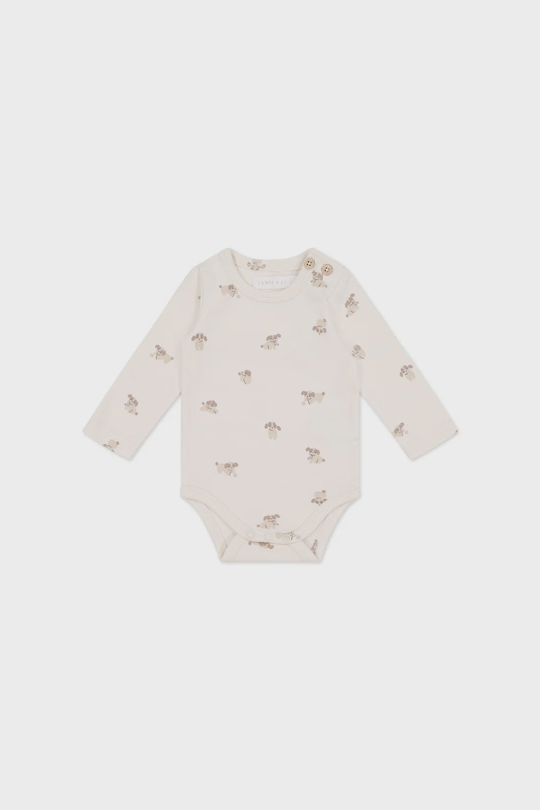 JK Organic Cotton Fernley Bodysuit - Sasha Puppy Tofu 3-6m