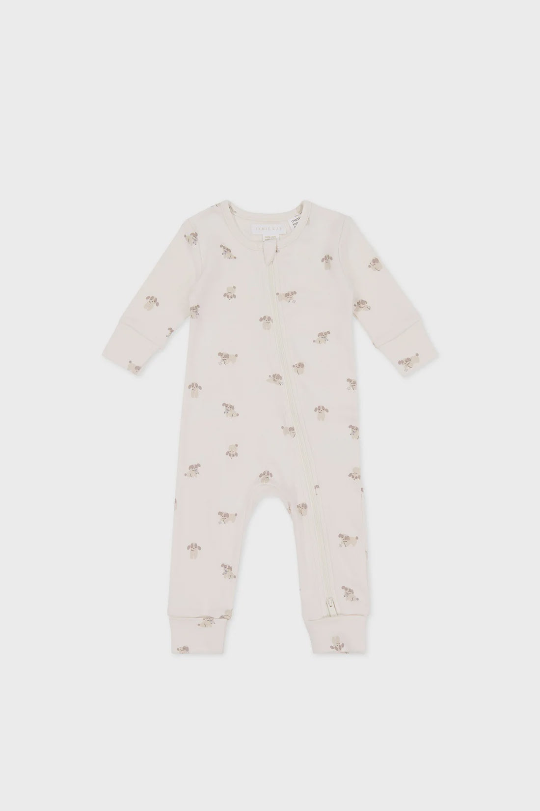 JK Organic Cotton Reece Onepiece - Sasha Puppy Tofu 0-3m