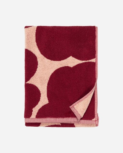 Marimekko Unikko Hand Towel Pink Dark Cherry