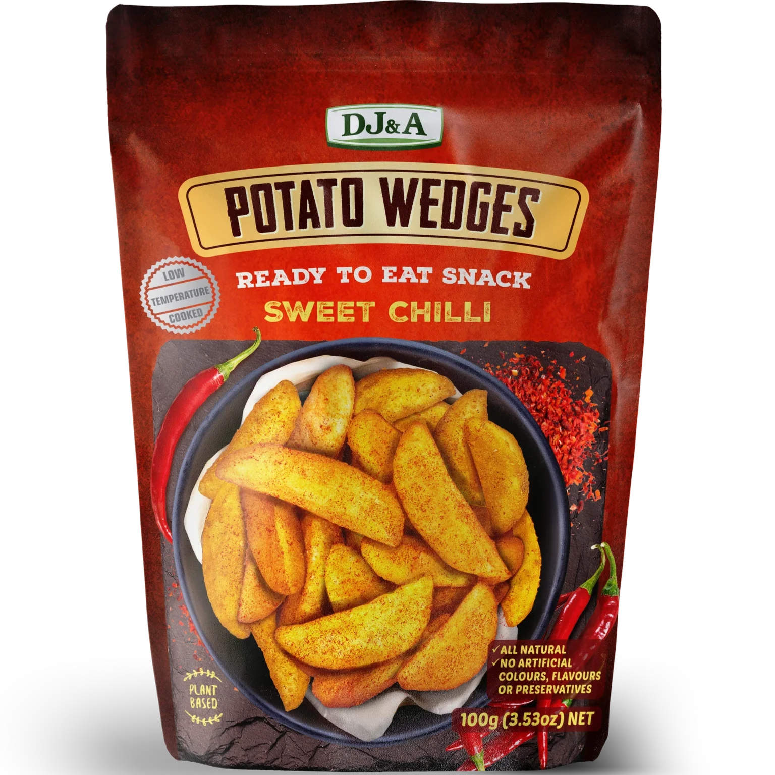 DJ&A  Potato Wedges Ready To Eat Snack Sweet Chilli 100G