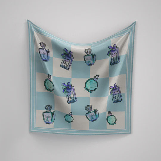 A Perfume Collection in Blue & White