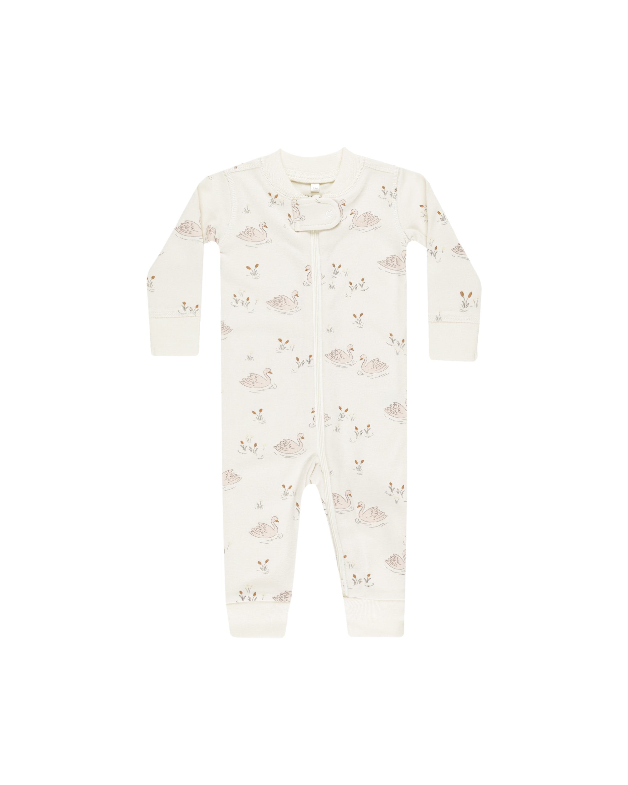 Quincy Mae Zip Longsleeve Sleeper Swans 3-6m