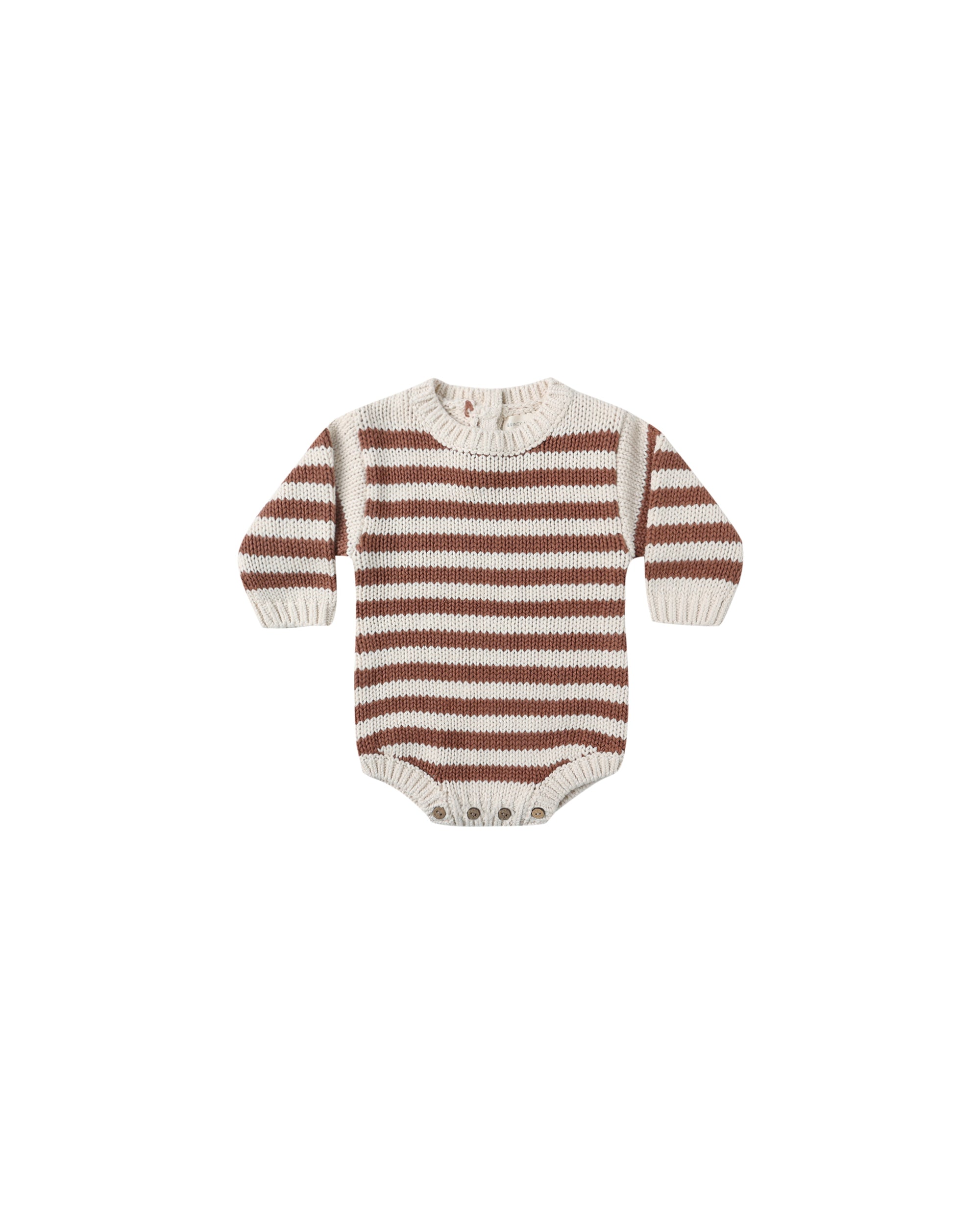 Quincy Mae Rex Romper Cedar Stripe 6-12m