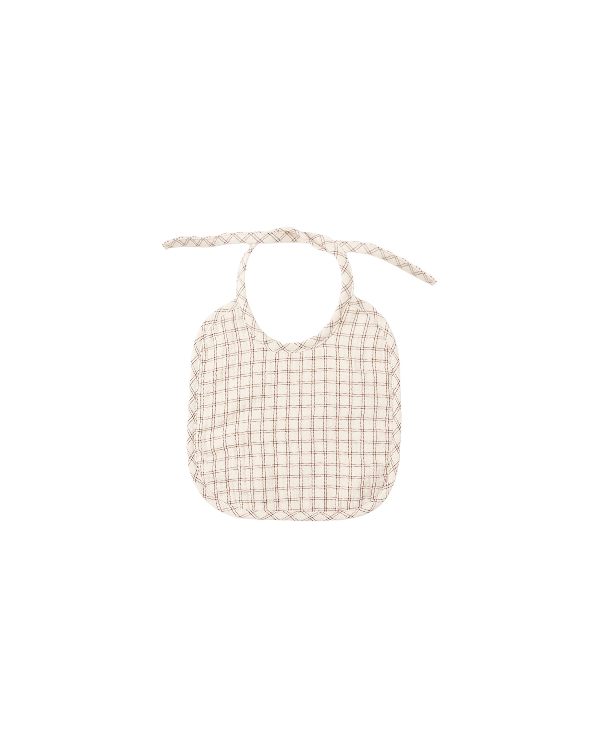 Quincy Mae Woven Tie Bib Cedar Check