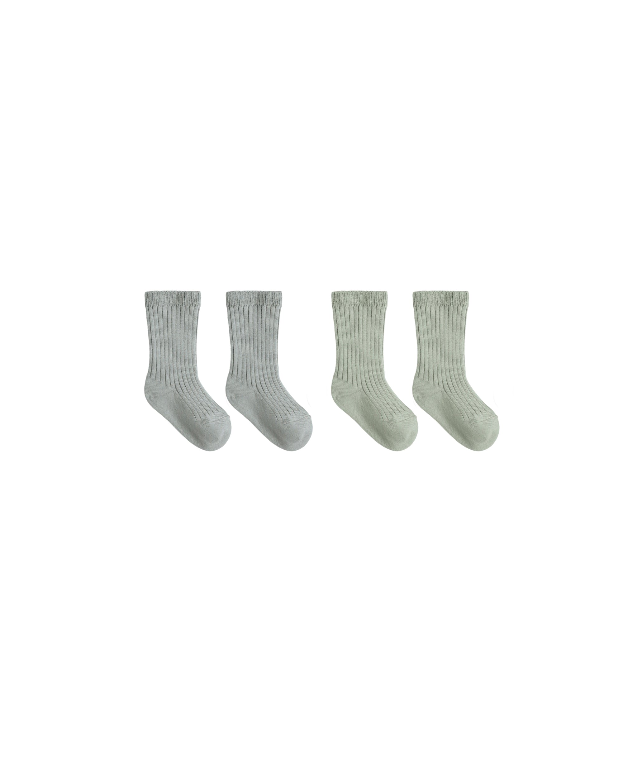 Quincy Mae Socks Set Fern Steel Blue 6-12m