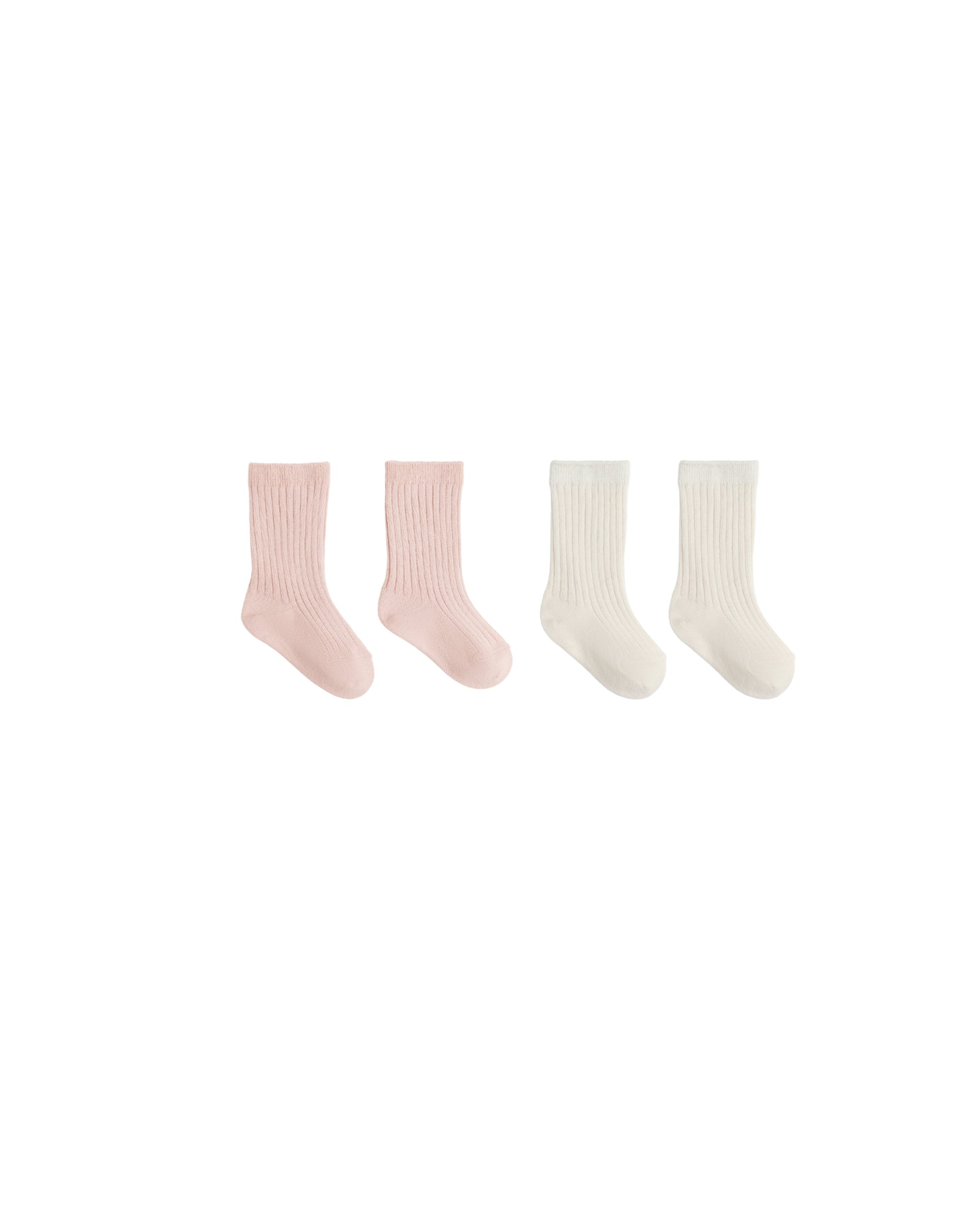 Quincy Mae Socks Set Natural Rose 0-6m