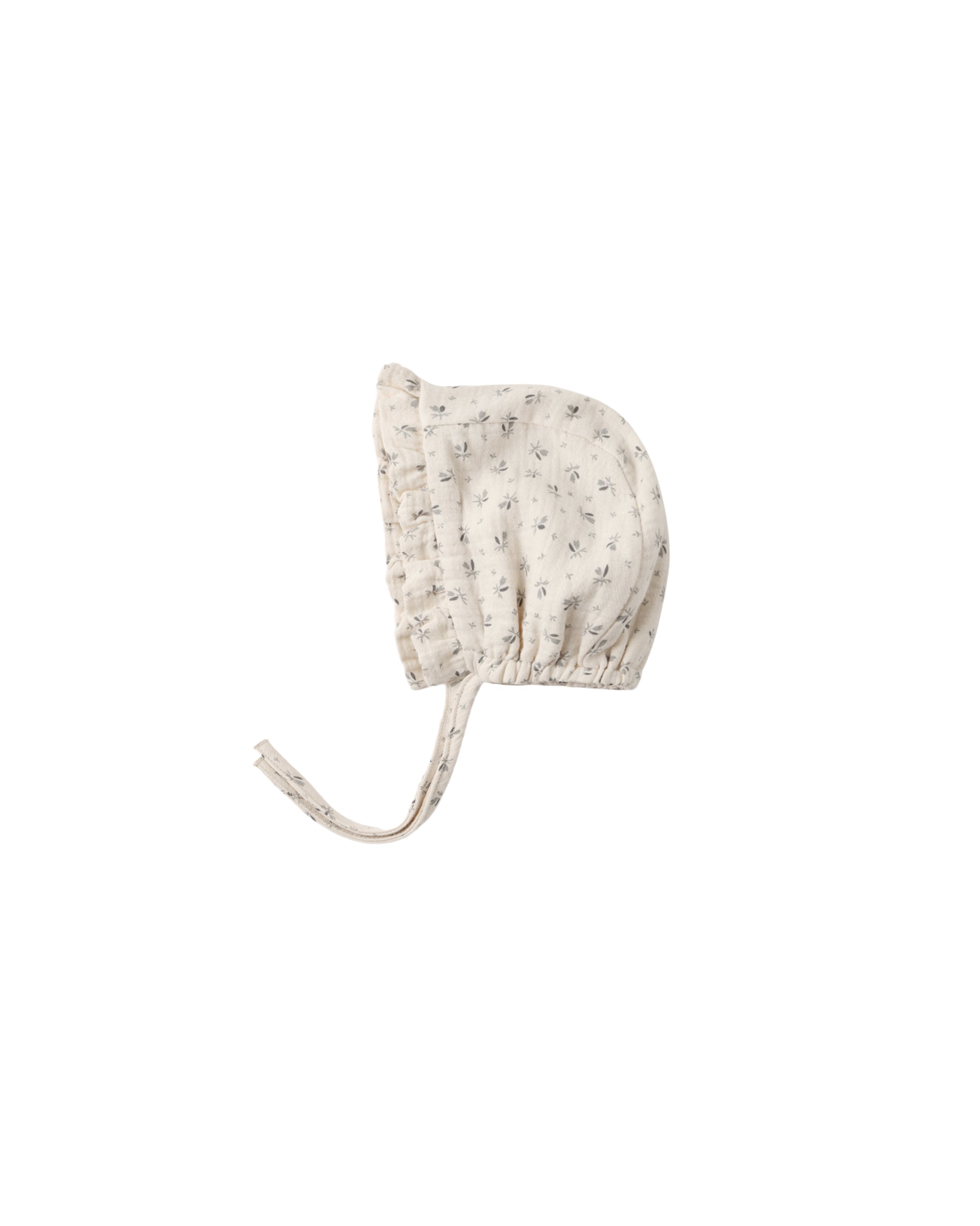 Quincy Mae Muslin Ruffle Bonnet Bluebell 12-24m