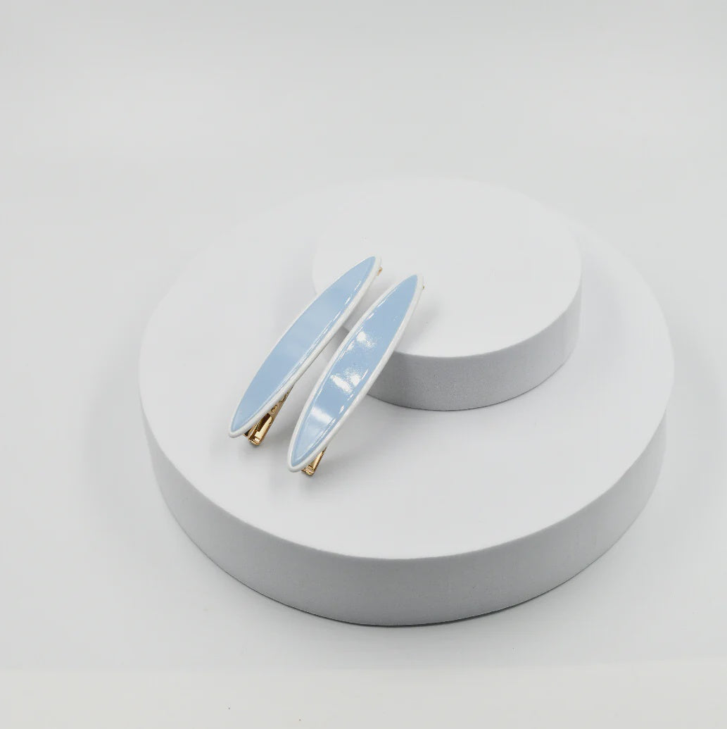 Maya Oval Clips Blue with White Border