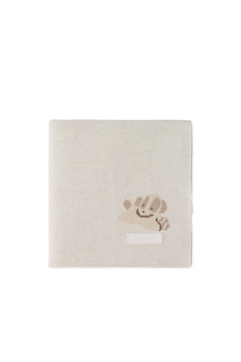 Sasha Puppy Knitted Blanket - Tofu