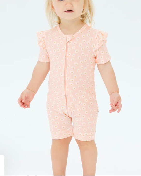 Day or Night Short Sleeve Frill Onesie - Daisy 1