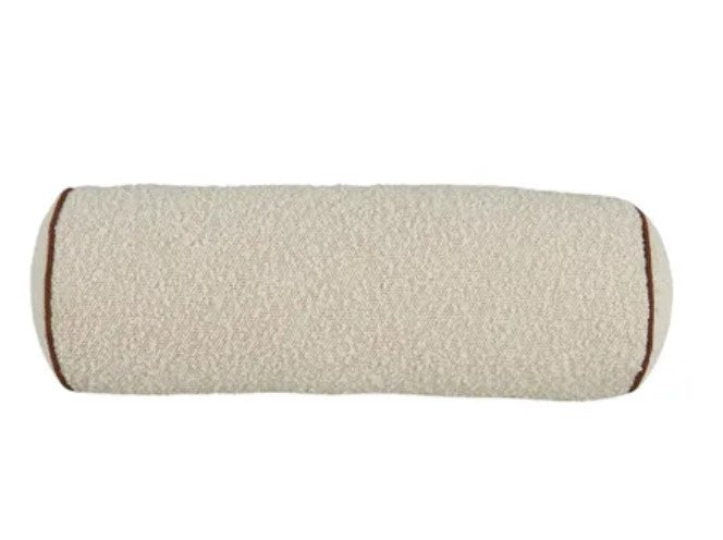 Cate Boucle Bolster Cushion 18x50cm Ivory