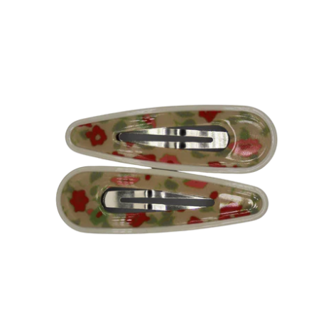 Freya Snap Clips - Pink and Red Floral