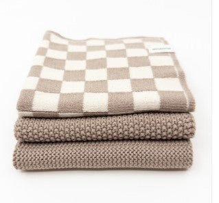 Ecovask Dishcloth 3pk - Variety Pack - Hummus Chequer