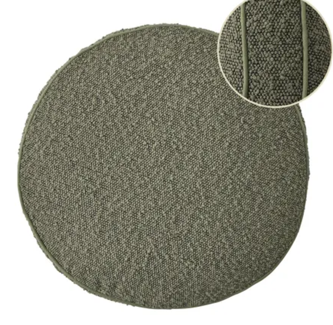 Cate Round Boucle Cushion 40cm Olive