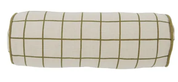 Oscar Cotton Bolster 18x50cm Nat/Olive