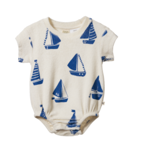 Nature Baby Juno Romper Terry Regatta Print 3-6m