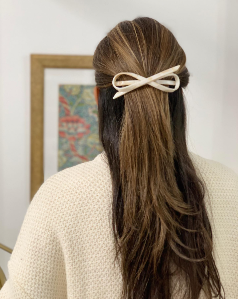 Jean White Alba Bow Hair Clip