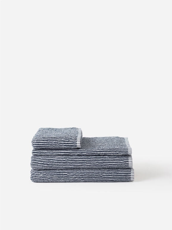 Citta Design Stripe Cotton Hand Towel Navy/White