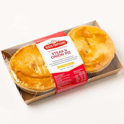 Baked Provisions Steak & Onion Pies Twin Pk 420g