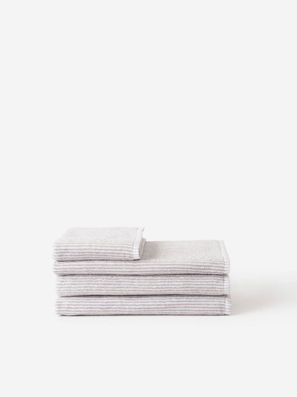 Citta Design Stripe Cotton Hand Towel Grey/White