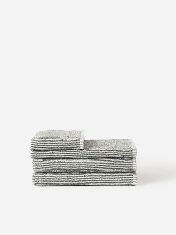 Citta Design Stripe Cotton Bath Towel Olive/White