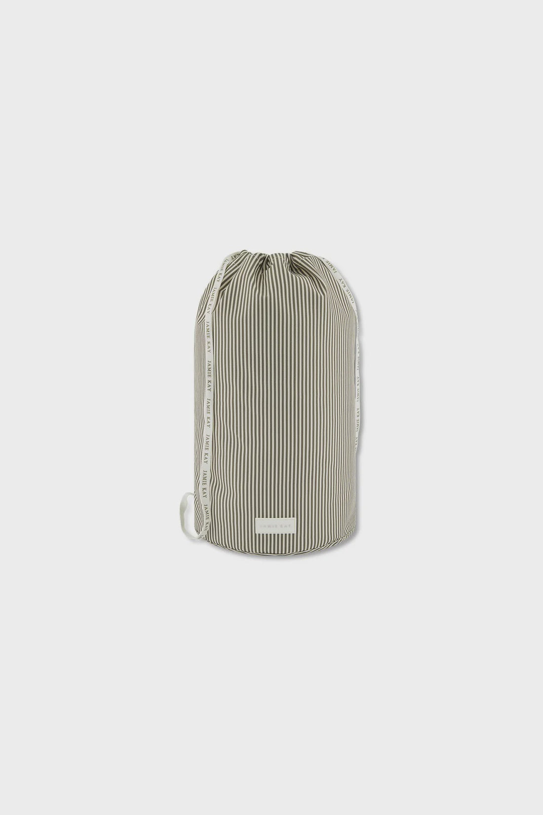 Swim Bag - Fine Vertical Stripe Dark Olive