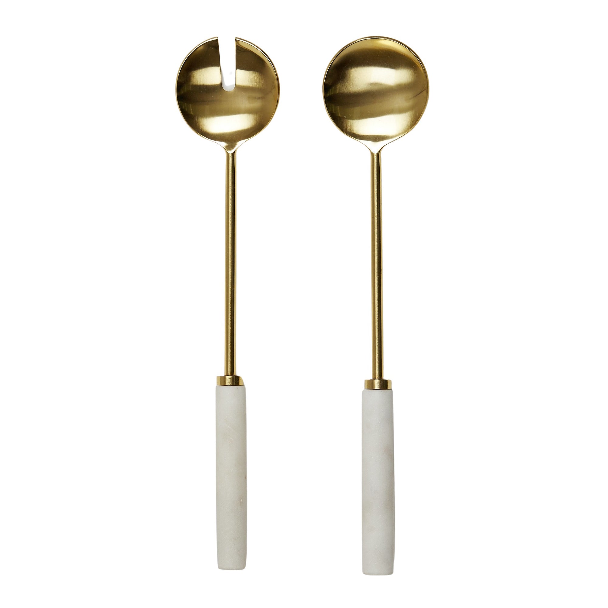 Eli Marble Server Set White  And Gold